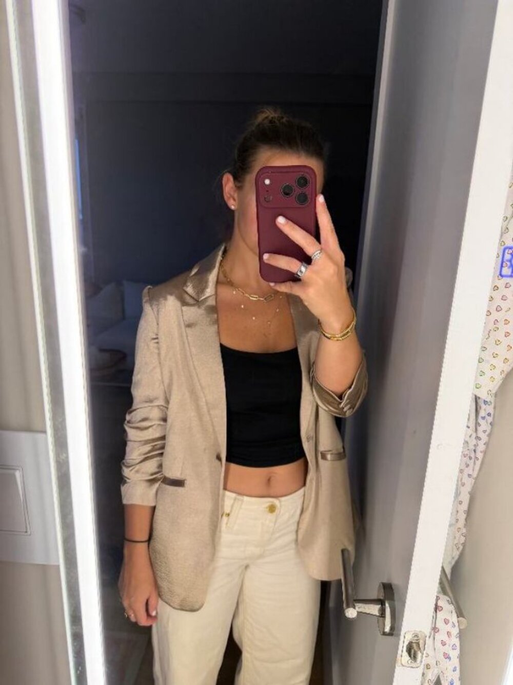 Cinq à Sept beige double-breasted blazer - 4